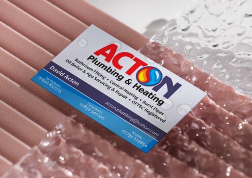 Acton Plumbing & Heating - Single sided business cards Acton Plumbing & Heating - Single sided business cards